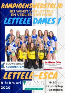 Flyer kampioenswedstrijd HV Lettele DS1 08-02-2020